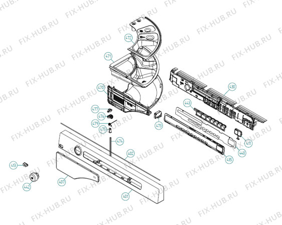 Схема №1 W6883 Eco AU   -White (900003441, WM60.2) с изображением Декоративная панель для стиральной машины Gorenje 270754