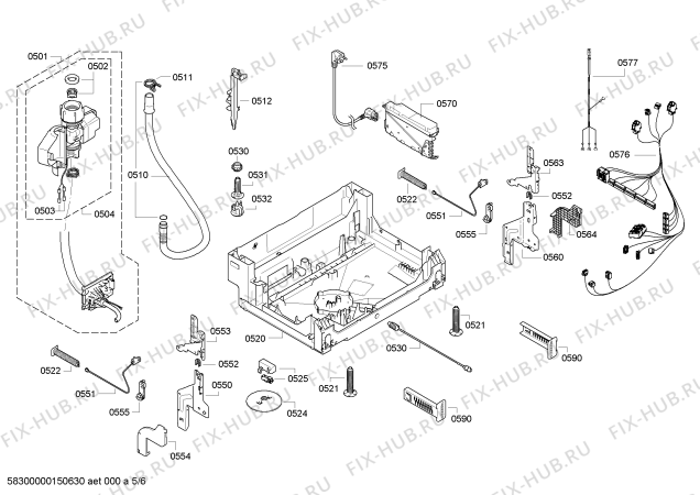 Схема №6 DI461112 с изображением Передняя панель для электропосудомоечной машины Bosch 00700765