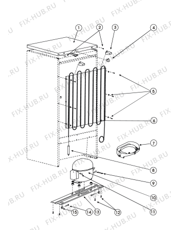 Взрыв-схема холодильника Indesit T14R (F039228) - Схема узла