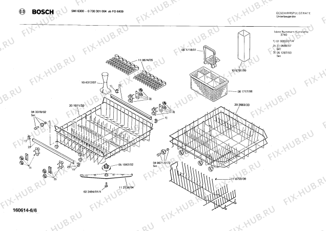 Взрыв-схема посудомоечной машины Bosch 0730301004 SMI6300 - Схема узла 06