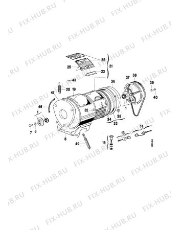 Взрыв-схема стиральной машины Rex RLB5XMT - Схема узла Tub and drum