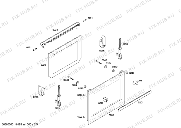 Взрыв-схема плиты (духовки) Bosch HBA23B252E Horno.BO.2d.b2.E0_CIF.f_glass.inox - Схема узла 02