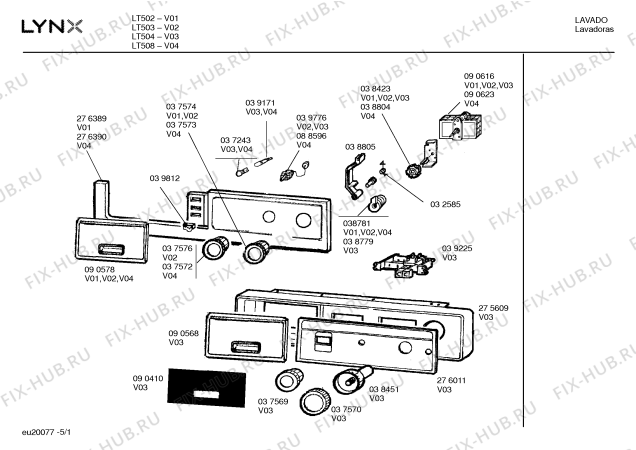 Схема №5 LT512 с изображением Вставка для стиральной машины Bosch 00036035