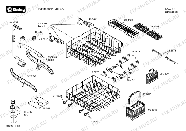 Взрыв-схема посудомоечной машины Balay 3VF915XC VF915 - Схема узла 06