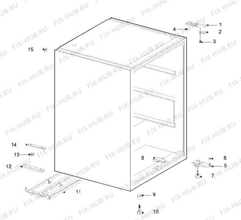 Взрыв-схема холодильника Quelle QF3E-RD - Схема узла Cabinet + armatures