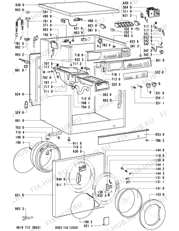 Схема №2 WA 2349/WS-NL с изображением Декоративная панель для стиральной машины Whirlpool 481245219597