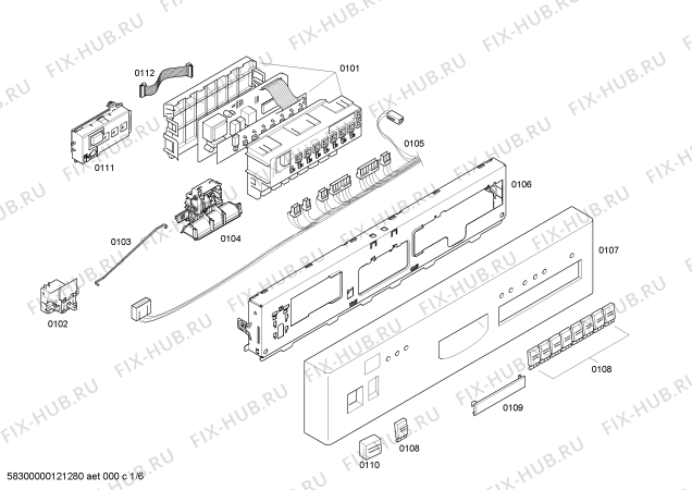 Схема №5 SHU66C06UC Bosch с изображением Панель управления для посудомойки Bosch 00239142