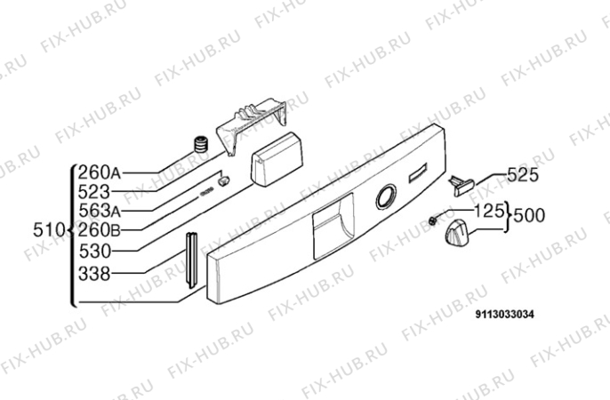 Взрыв-схема посудомоечной машины Aeg Electrolux F40379U - Схема узла Command panel 037