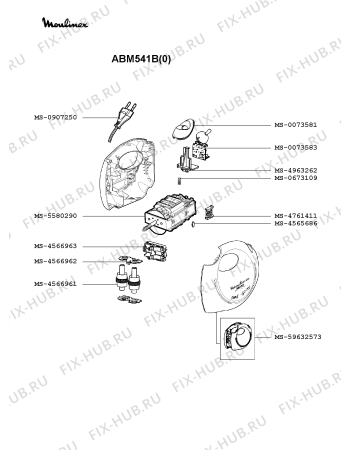 Взрыв-схема блендера (миксера) Moulinex ABM541B(0) - Схема узла 5P000630.5P2