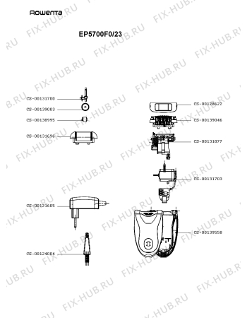 Схема №1 EP5700F0/23 с изображением Корпусная деталь для электробритвы Rowenta CS-00139558
