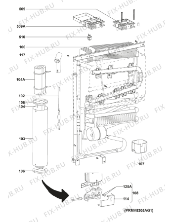 Взрыв-схема холодильника Dometic RMV5305 - Схема узла Cooling generator