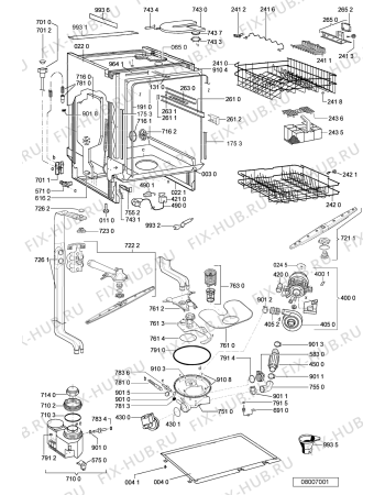 Схема №1 ADG 7550 с изображением Панель управления для электропосудомоечной машины Whirlpool 481245372569