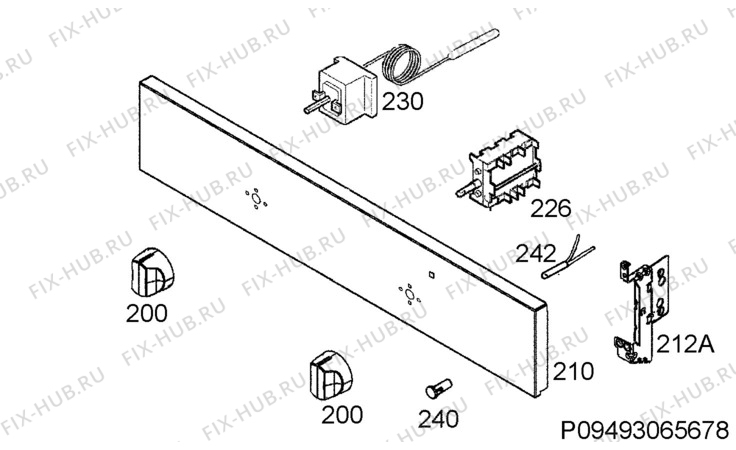 Взрыв-схема плиты (духовки) Zanussi ZOB10401XU - Схема узла Command panel 037