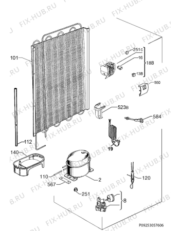 Взрыв-схема холодильника Electrolux ENN92811BW - Схема узла Cooling system 017