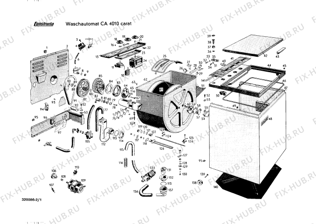 Схема №2 CA4010 CARAT 4010 с изображением Винт для стиралки Bosch 00013961