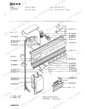 Взрыв-схема плиты (духовки) Neff 195305007 1077.23LHCDX - Схема узла 05