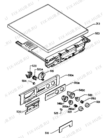 Взрыв-схема стиральной машины Castor OEKOJETC14 - Схема узла Control panel and lid