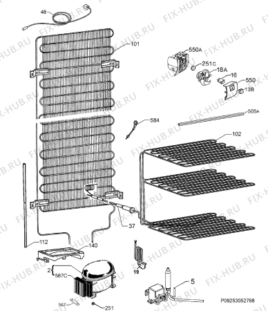 Взрыв-схема холодильника Rex Electrolux RN3613AOX - Схема узла Cooling system 017