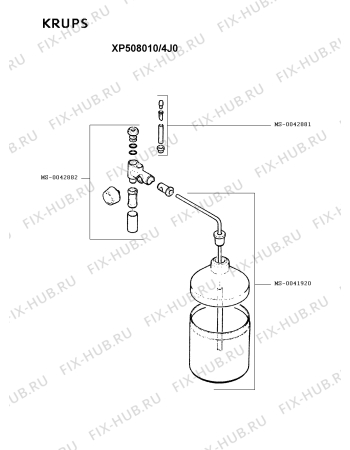 Взрыв-схема кофеварки (кофемашины) Krups XP508010/4J0 - Схема узла UP002807.4P3