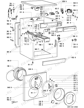 Схема №2 F 895 с изображением Обшивка для стиралки Whirlpool 481945328209