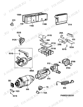 Взрыв-схема посудомоечной машины Juno Electrolux JSL45012 - Схема узла Electrical equipment 268