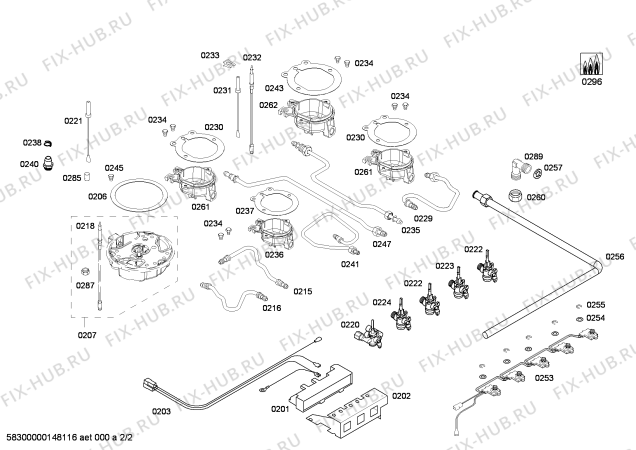 Взрыв-схема плиты (духовки) Bosch PCS815B90E ENC.PCS815B90E 4G+1W(BANDERA) BO76F IH5 - Схема узла 02