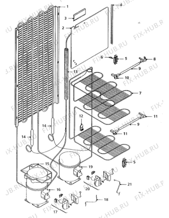 Взрыв-схема холодильника Zanussi ZF56/46GE - Схема узла Cooling system 017