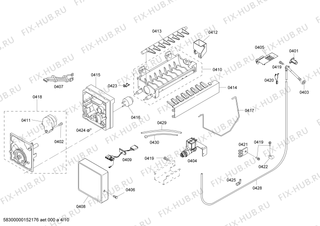 Схема №10 KBURT3665E с изображением Клапан для посудомойки Bosch 00621844