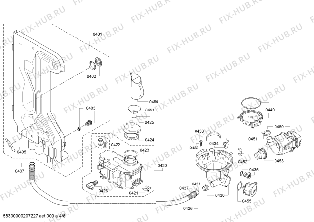 Взрыв-схема посудомоечной машины Bosch SMS53E02TR - Схема узла 04