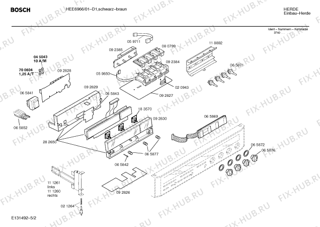 Схема №5 HEE6906 с изображением Кулинарная книга для плиты (духовки) Bosch 00515809