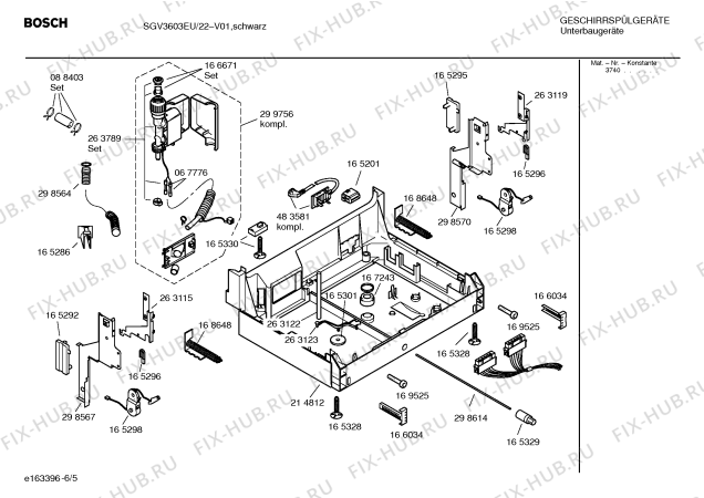 Взрыв-схема посудомоечной машины Bosch SGV3603EU - Схема узла 05