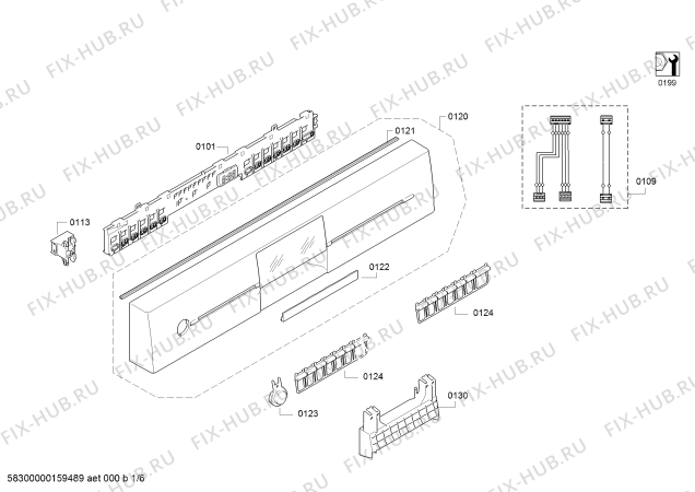 Схема №4 SN28M254DE Extraklasse с изображением Панель управления для посудомойки Siemens 00708226