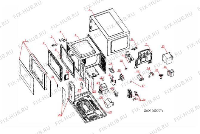 Схема №1 MWHAF201B с изображением Панель управления для свч печи Whirlpool 488000553188