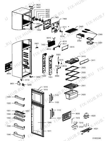 Схема №1 WBM 469/1 TI с изображением Рамка для холодильной камеры Whirlpool 480132102499