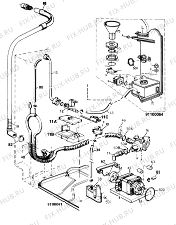 Взрыв-схема посудомоечной машины Electrolux ESF219 - Схема узла W20 Pump, Water softener