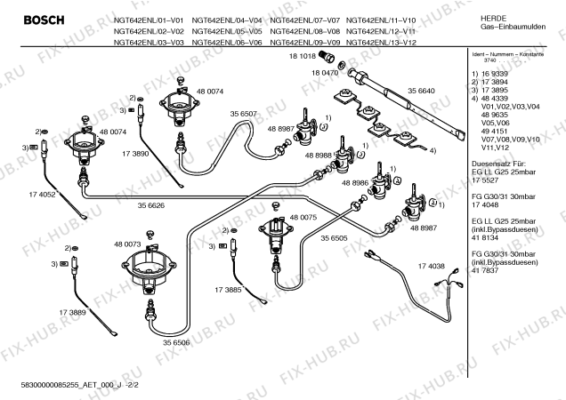 Схема №2 NGT643ENL Bosch с изображением Инструкция по эксплуатации для духового шкафа Bosch 00582857