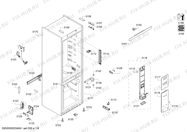 Схема №4 KG36NAB35G, Siemens с изображением Дверь для холодильной камеры Siemens 00718461