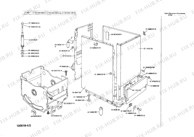 Взрыв-схема стиральной машины Bosch 0722044095 V465 - Схема узла 02