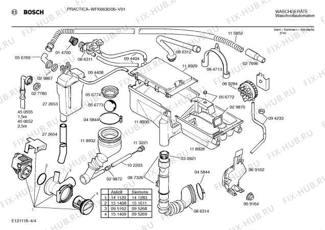 Схема №4 WFK6630 PRACTICA WFK6630 с изображением Панель управления для стиральной машины Bosch 00285973