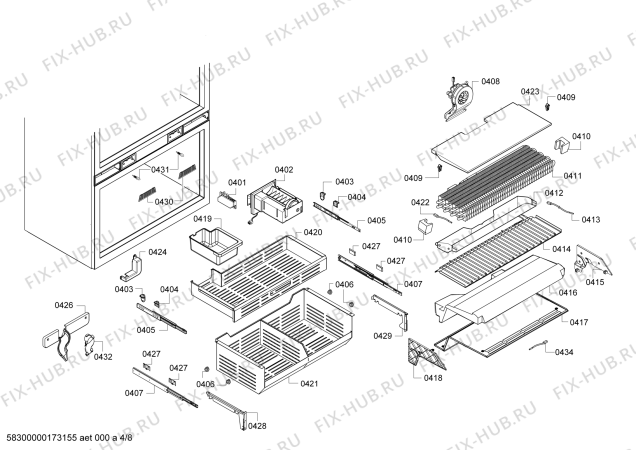 Схема №6 B36IT71SN с изображением Пенопласт для холодильника Bosch 00605591