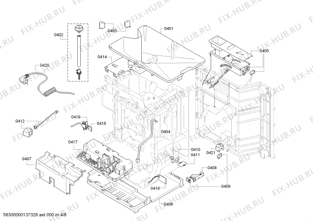 Схема №5 TCC78K750A с изображением Модуль управления для электрокофеварки Siemens 00647530