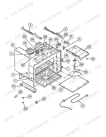 Взрыв-схема микроволновой печи Electrolux EMM3402B - Схема узла Oven equipment