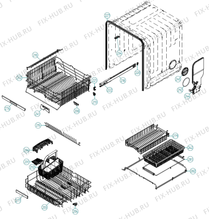 Взрыв-схема посудомоечной машины Pelgrim GVW698ONY-P01 XL NL   -Black FI Soft (341849, DW70.3) - Схема узла 02