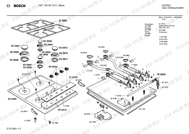 Схема №1 NET561W с изображением Панель для духового шкафа Bosch 00278103