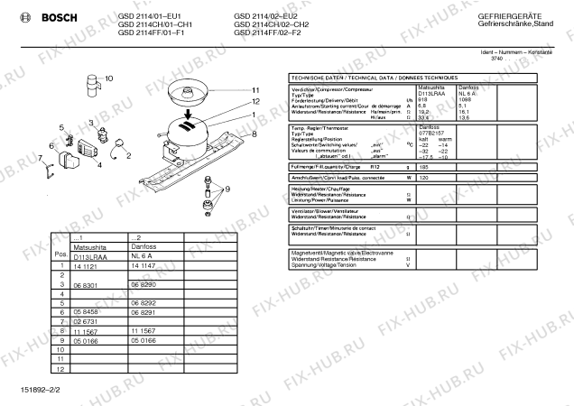 Взрыв-схема холодильника Bosch GSD2114CH - Схема узла 02