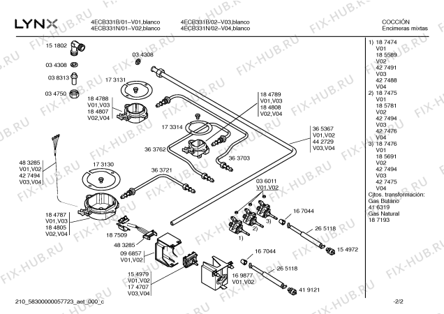 Схема №2 4ECB331B с изображением Столешница для электропечи Bosch 00366971