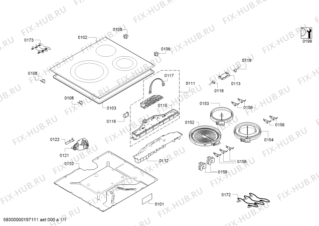 Схема №1 3EB765LU с изображением Модуль управления для плиты (духовки) Bosch 11017821