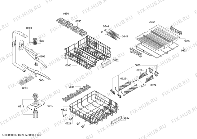 Схема №4 3VF782XA с изображением Кнопка для посудомойки Bosch 00623321