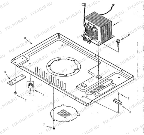 Взрыв-схема микроволновой печи Electrolux EME2396 - Схема узла Chassis/Electrical