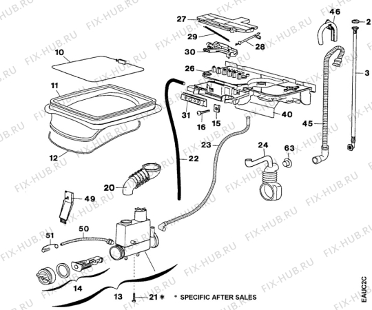 Взрыв-схема стиральной машины Zanussi TL973V - Схема узла Water equipment